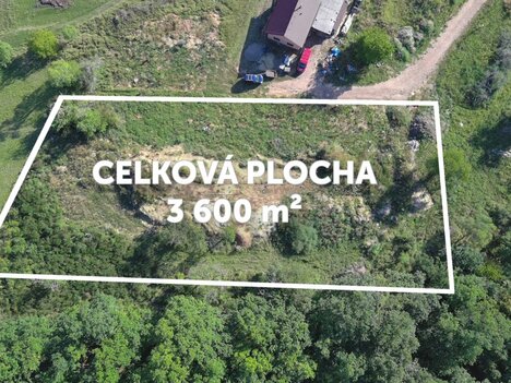 Stavení pozemek 3.600m2 s možností rozdělení, Lomnička u Tišnova